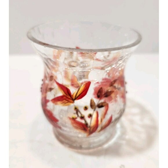 Yankee Candle Autumn Crackle Votive Tea Light Holder Colorful 3.5" Tall by 4" - Picture 4 of 11